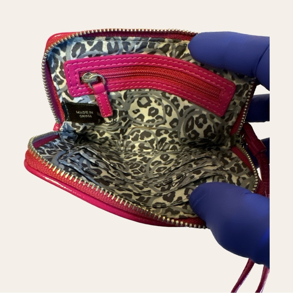 COACH Poppy Wristlet in Dark Fuchsia - Picture 6 of 6